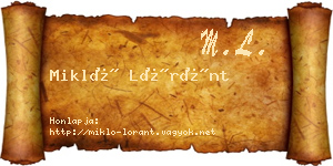 Mikló Lóránt névjegykártya