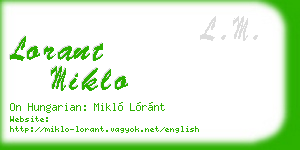 lorant miklo business card